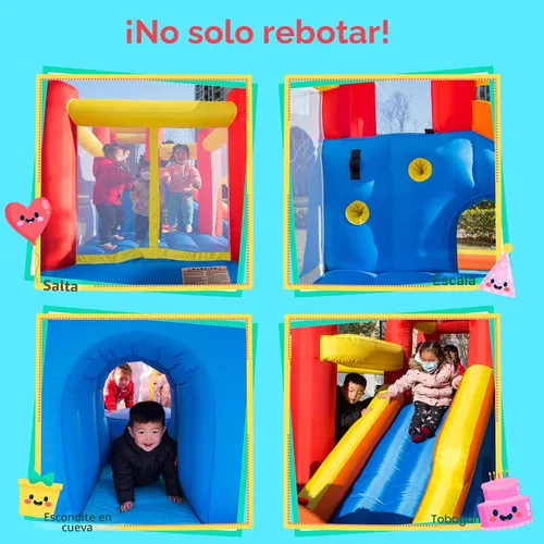 Miniatura 4 de Baralir Parque acuático inflable con tobogán acuático largo y piscina grande para 5 niños, diversión infinita de saltos, deslizamientos, escalada