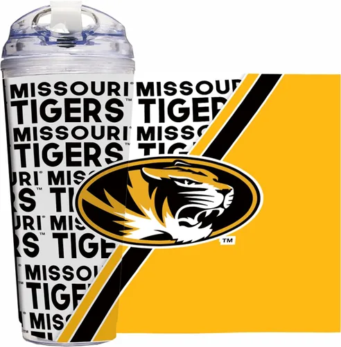 Miniatura 103 de Rico Industries Taza acrílica NCAA estándar de 24 onzas con tapa con bisagra, taza de doble pared oficialmente licenciada con pajita