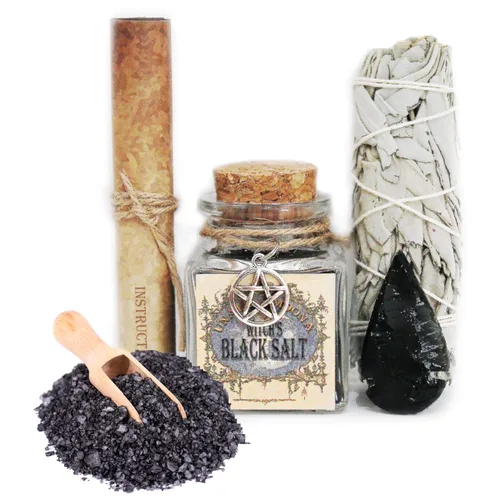 Miniatura 2 de UnaLunaMoona Kit de sal negra Wicca Sal negra para protección Brujería de sal negra Protección empática Sal de bruja Suministros