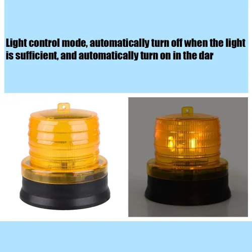 Miniatura 5 de GLOGLOW Luces LED de advertencia ámbar solar de 2 V, luz LED para auto, luz ámbar de advertencia de seguridad para carretilla elevadora, camión