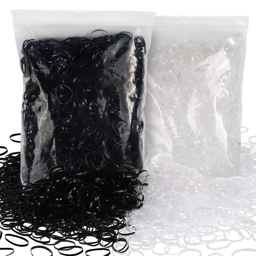 YGDZ 4000 bandas de goma para el cabello, lazos elásticos negros transparentes para el cabello de bebés, niñas y bebés, mini trenzas pequeñas (negro