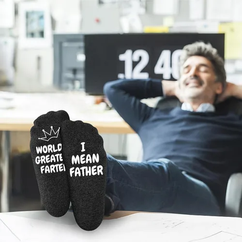 Miniatura 6 de Mason Life Calcetines divertidos para hombre, regalos de cumpleaños para papá, regalos divertidos para papá, el mejor pedo del mundo, I Mean Father