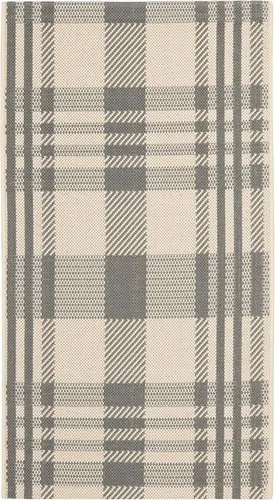 Miniatura 81 de SAFAVIEH Alfombra Lavable para Exteriores Colección Courtyard - 2'3" x 4', Beige y Azul, Patrón a Cuadros, No Desprende Pelusa y Fácil Limpieza