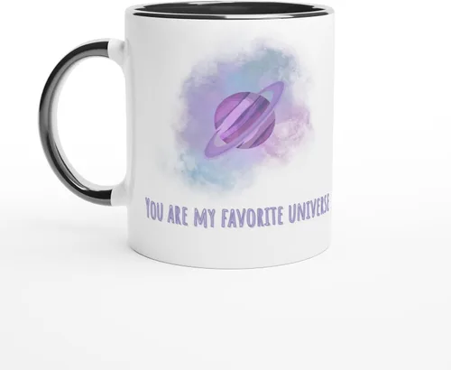 You Are My Favorite Universe – Taza romántica para parejas – Regalo de galaxia de amor para él o ella Color Cerámica negra