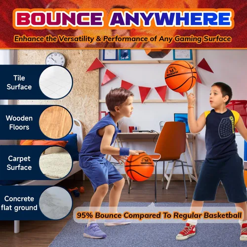 Miniatura 9 de Silent Basketball Size 7-Size 5-Size 3, New Upgraded Grooved Airless Indoor Basketball, Real Feel & Bounce Like Official Ball, Quiet Dribbling