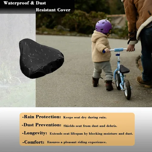 Miniatura 5 de Comfort-First Cojín de asiento de gel Bicicletas para niños/jóvenes de 9 x 6 pulgadas Funda protectora para exteriores Tecnología ultrasuave