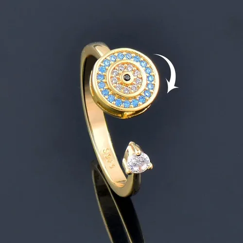 Miniatura 3 de 2024 New Fashion Rotatable Rose Gold Silver Color Cubic Zirconia Flower Spinner Rings For Women Jewelry 2023