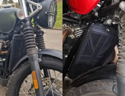 Miniatura 5 de Protector de radiador de motocicleta para Triumph Bonneville T100 T120 Bobber Speed Street Twin Street Cup Scrambler Thruxton 1200 R S TFC