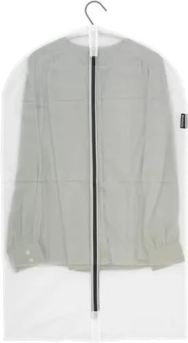 Miniatura 2 de Brabantia Paquete de 2 bolsas protectoras de ropa colgantes transparentes medianas (blanco) para almacenamiento de ropa, se adapta a abrigos