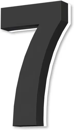 Miniatura 10 de Números LED retroiluminados de 7 pulgadas, acero inoxidable pulido a mano para letreros de dirección de casa, números de casa modernos de 7 2-Negro 1