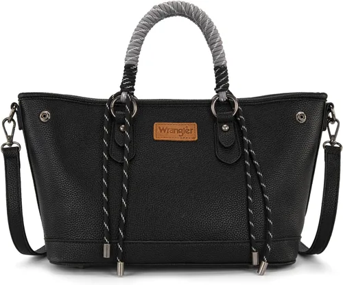 Miniatura 5 de Wrangler 2pcs Tote Bag Set Braided Rope Top Handle and Classic Tote