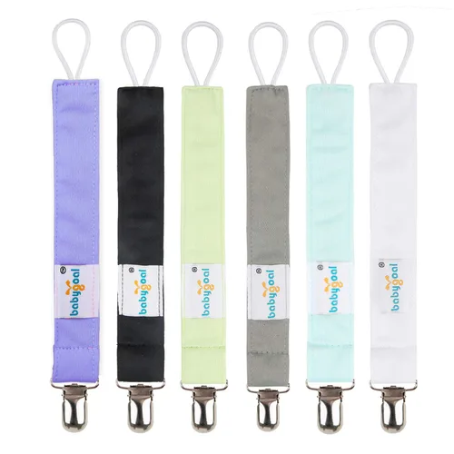 Miniatura 20 de Babygoal 6PBM05-HZ Juego de 6 prendedores para chupón para niños y niñas, se adaptan a la mayoría de los estilos de chupones y juguetes de dentición