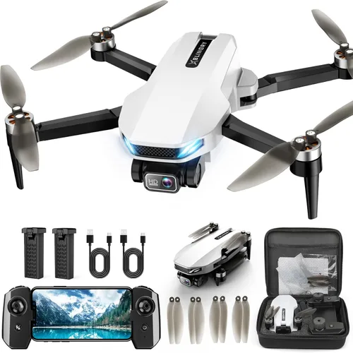 Dron GPS con cámara para adultos, drones GPS HD 2K con retorno automático, función Follow Me, vuelo circular, vuelo por puntos de referencia, flujo