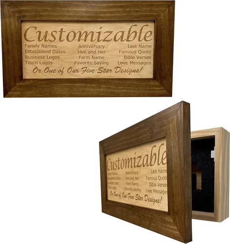 Miniatura 19 de Bellewood Designs Decoración de pared personalizable para armario de armas, caja fuerte personalizada para guardar tu pistola de forma segura a