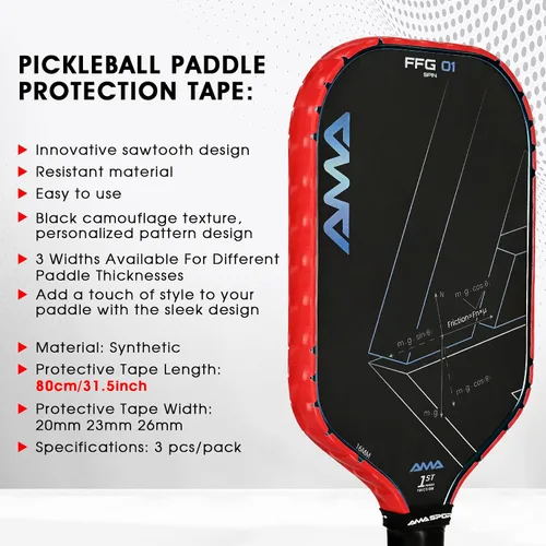 Miniatura 11 de PICKLETECH Cinta de protección de pala de pickleball – Protector de borde de cabeza de paleta – Cinta de protección de borde de raqueta ajuste gris