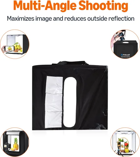 Miniatura 2 de Amazon Basics Caja de luz para fotografía, 25 x 30 x 25 pulgadas, caja de estudio fotográfico plegable portátil grande con luz LED, 1 unidad