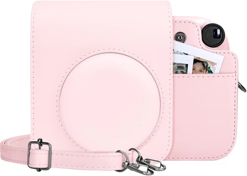 MUZIRI KINOKOO Funda protectora para cámara instantánea Instax Mini 12 – Bolsa de transporte de piel sintética para cámara Mini 12 con bolsillo para