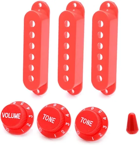 Miniatura 6 de ROZILO ST Strat - Juego de interruptores de bobina individual de 6 agujeros, 2 tonos y 1 volumen para guitarra eléctrica, cromadas Cromado