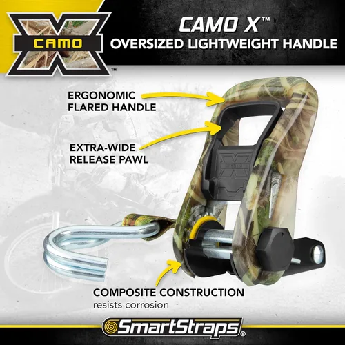 Miniatura 3 de SmartStraps 1956 14' Correas de carraca CamoX de 14 pies con tejido de camuflaje (5,000 lb)