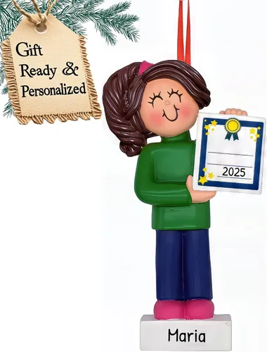 Miniatura 12 de Adornos de graduación personalizados para la clase de 2025, adornos de árbol personalizados para 2025, regalos de graduación personalizados
