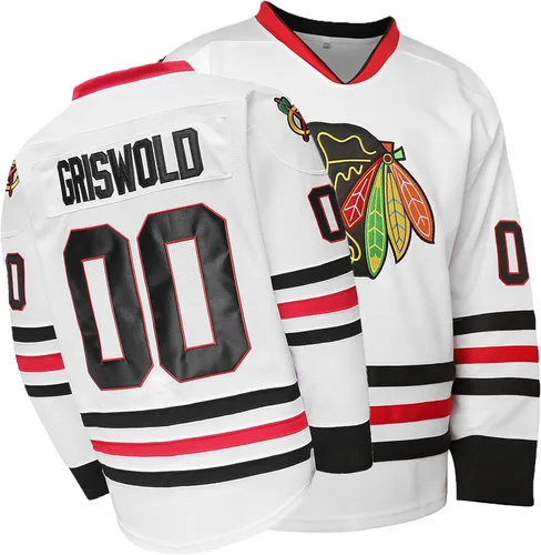 SHRIJAN Griswold Hockey Jersey #00 Christrmas Movie - Camisetas de hockey para hombre, números y letras cosidos, S-XXXL