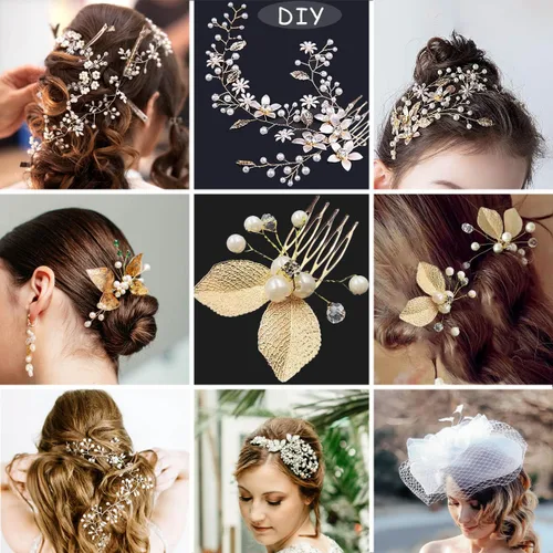 Miniatura 5 de Qoaimu Paquete de 20 peines laterales para el cabello, 5 dientes, pequeños de metal, para manualidades, para cabello fino, velo de novia, plateado