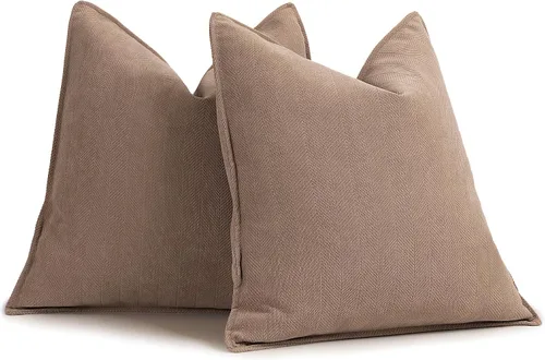Miniatura 14 de ZWJD Fundas de Almohada para Lanzar de Color Rust 18x18 Juego de 2 Fundas de Almohada de Chenilla con Diseño Elegante Fundas de Almohada Decorativas
