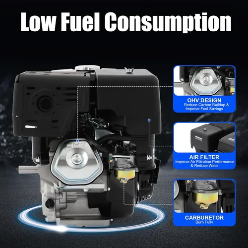 Miniatura 5 de Motor de gas 15HP 420CC 4 tiempos OHV monocilindro horizontal de gasolina motor de gasolina Go Kart Motor de retroceso manual 9KW 3600RPM 190F