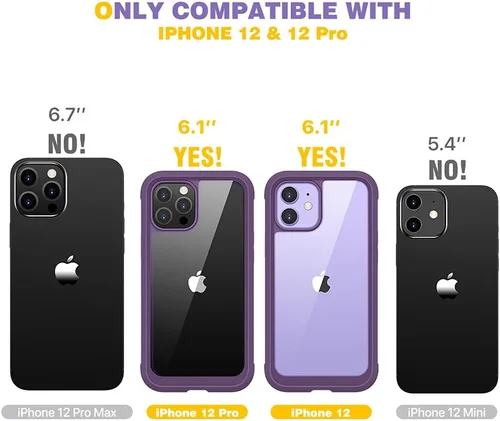 Miniatura 489 de Diaclara Funda diseñada para iPhone 16, mejorada [protección completa de la cámara], carcasa resistente de cuerpo completo con protector de pantalla