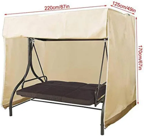 Miniatura 3 de Funda para columpio de patio, cubierta de hamaca de 3 plazas triples, cubierta impermeable para toldo deslizante, 210D