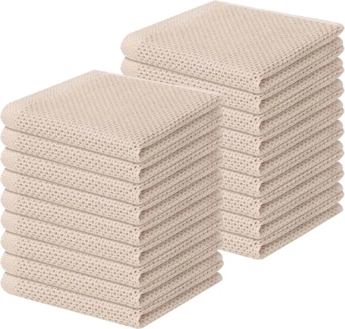 Miniatura 80 de Homaxy Paños de cocina de 100% algodón con tejido de gofre, ultra suaves, absorbentes, de secado rápido, 12 x 12 pulgadas, paquete de 6, amarillo