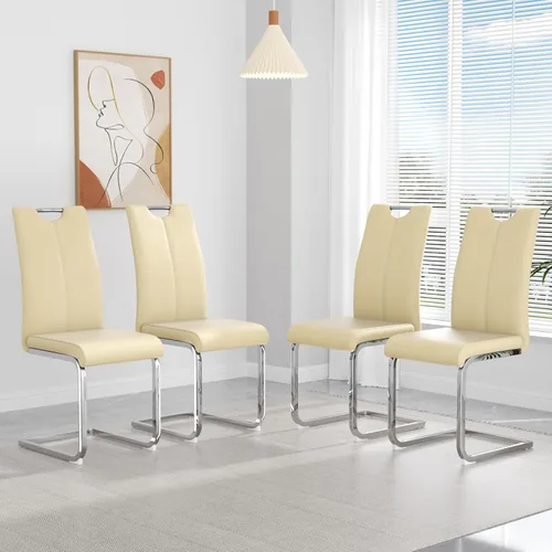 Miniatura 38 de yeag Juego de Sillas de Comedor Modernas de 2 Unidades, Sillas de Cocina y de Sala de Estar con Respaldo Alto, con Patas de Metal Cromado Dorado
