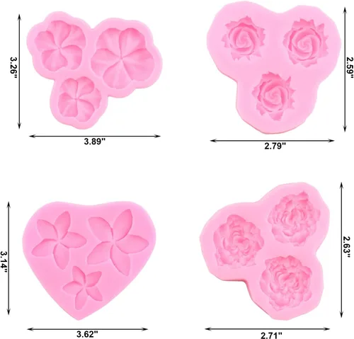 Miniatura 4 de ZiXiang Moldes de silicona de flores Plumeria Peony Rose Pansy Fondant para decoración de pasteles, decoración de cupcakes, gelatina, caramelo