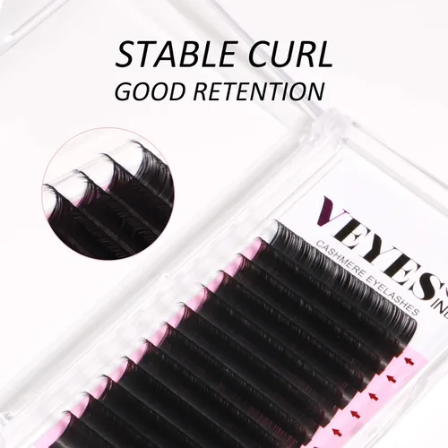 Miniatura 4 de VEYES INC Extensiones de Pestañas de Volumen Cashmere C CC D DD LD L B J M Rizo 0.03-0.20 mm de grosor 5-25mm, Bandeja de Pestañas Individuales