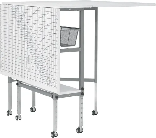 Sew Ready Mesa plegable para pasatiempos y cortes, 58.75 pulgadas de ancho x 36.5 pulgadas de profundidad, mesa blanca para artes y manualidades con