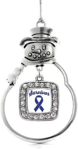 Miniatura 15 de Inspired Silver - Adorno de rodillo de reina - Adorno cuadrado de plata con muñeco de nieve con joyas de circonita cúbica