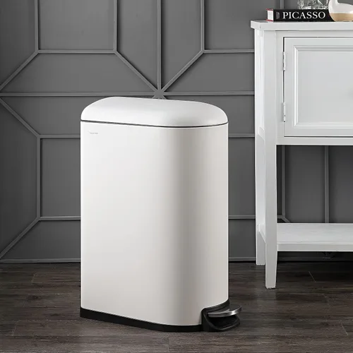 Miniatura 2 de happimess HPM1009C Roland Mini 2.6-Gallones Cesta de Basura con Pedal y Tapa de Cierre Suave, Moderna, Minimalista, Resistente a Huellas Dactilares