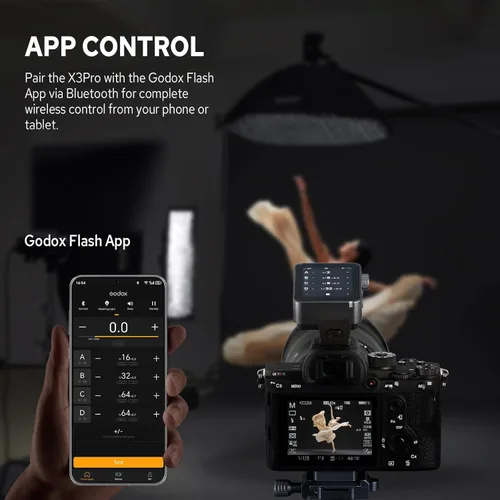 Miniatura 6 de Godox Disparador de flash X3 Pro C X3Pro-C para Canon, pantalla táctil de 2.4 pulgadas, 1/8000s HSS TTL TCM, carga USB-C, duración de la batería