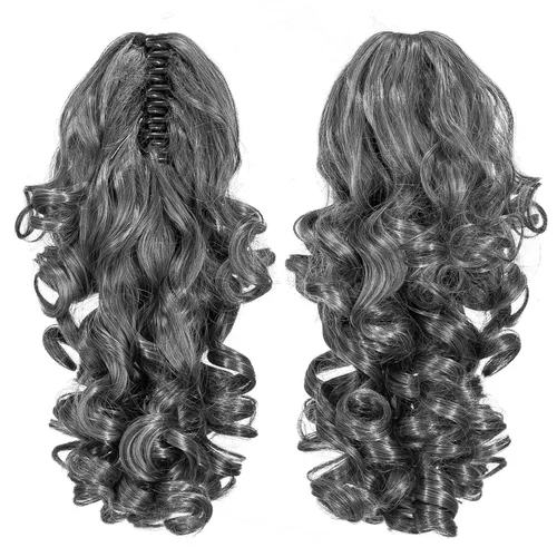 Miniatura 18 de SWACC 12-Pulgadas Extensiones de Cola de Caballo Cortas con Rizos de Tornillo y Pinza de Gancho Extensiones de Cabello Sintético con Cordón