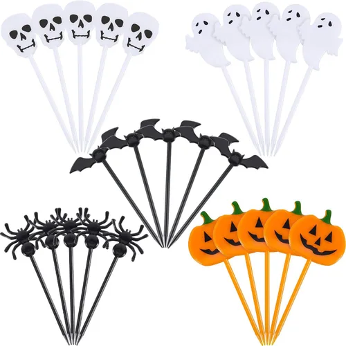 Miniatura 2 de Tatuo - Púas de plástico para Halloween, decoración de fantasmas para fiestas de cumpleaños o fiestas temáticas (50)