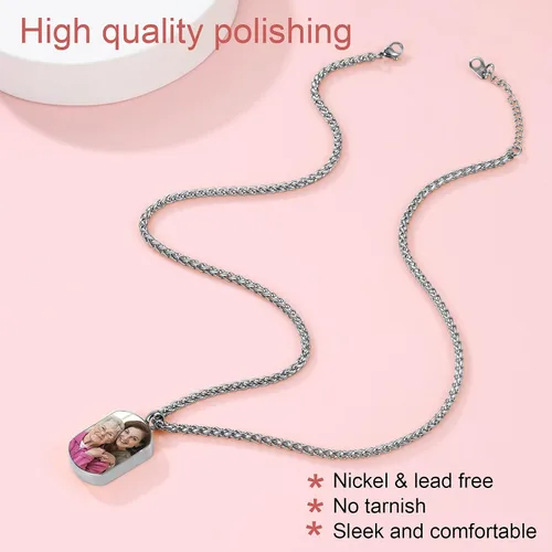 Miniatura 174 de FindChic Collares personalizados con urna para cenizas, barra vertical, gato, luna, reloj de arena, garra de perro, acero inoxidable, chapado en oro