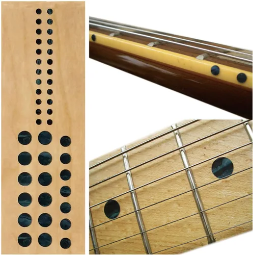 Miniatura 20 de Adhesivos de incrustación para marcadores de diapasón de guitarras y bajo - 0.32 cm Pequeñas marcas laterales en forma de punto - Abulón azul