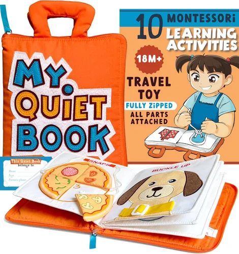 Miniatura 9 de My Quiet Book - Viaje en Coche Avión para Niños Pequeños - Todas las Partes Conectadas - Libro de Tablero de Actividades Montessori, Juguetes