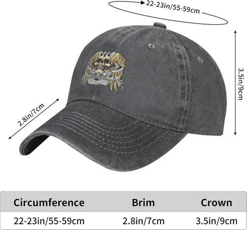 Miniatura 8 de Cowboy Hat Trendy Hats for Man and Women Djustable Four Season Outdoor Baseball Cap of Hell Skull with Angel Deep Heather