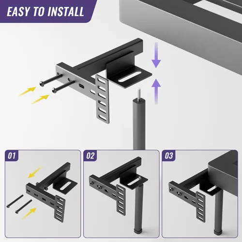 Miniatura 6 de Soportes ajustables para cabecero – Soportes de montaje en pared de metal para cabecero con kit de extensión de estribo para cama individual