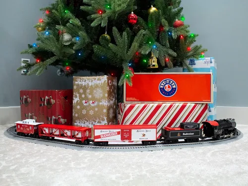 Miniatura 12 de Lionel Anheuser Busch Budweiser - Juego de tren eléctrico de calibre O Bluetooth 5.0 con control remoto, control de voz, luces, sonidos y humo, a