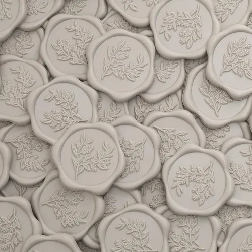 Miniatura 10 de UNIQOOO Calcomanías de sello de cera, calcomanías de sello de invitación de boda de rama de olivo, 50 calcomanías autoadhesivas de oro antiguo, Rama