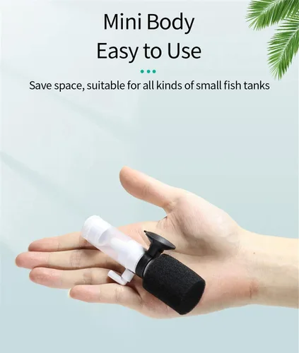 Miniatura 7 de HIERYAN Mini filtro, súper mini filtro de esponja individual para acuario, bomba de aire ultra silenciosa de filtración 3 en 1, filtro de espuma