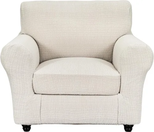 Miniatura 12 de Eco-Ancheng Fundas para silla, funda de sofá con funda de cojín de asiento separada con parte inferior elástica, 1 funda de asiento con brazos