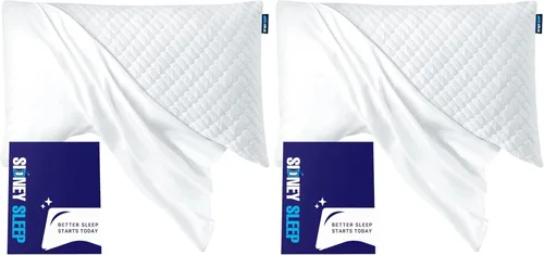 Miniatura 18 de Sidney Sleep Fundas de Almohada Curvas - Cierre de Cremallera de Longitud Completa - Microfibra Cepillada Suave Premium - 20 x 37 Pulgadas - Se
